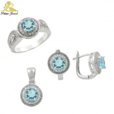 Gümüş zirkon taşlı set